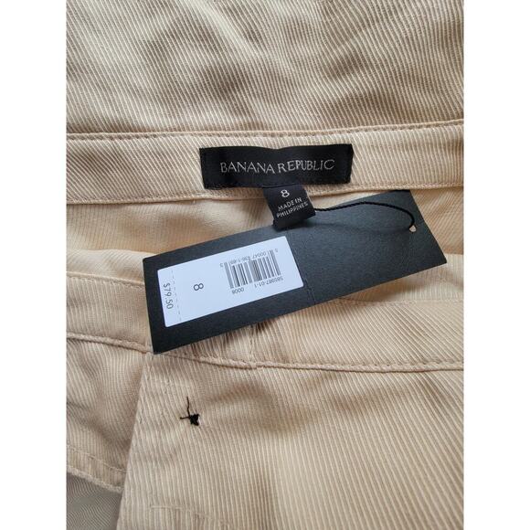 NWT‎ Banana Republic Paperbag Utility Tortoise Belted Cotton Linen Blend Skirt 8 - Picture 3 of 6